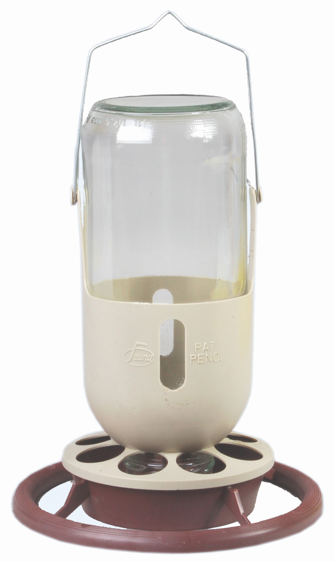 Mijnlamp bruin + fles glas