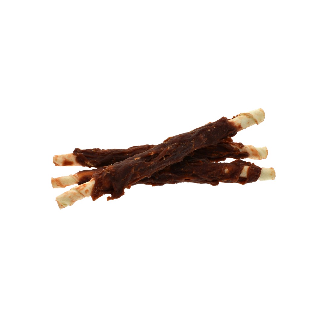 Rawhide stick met eend24cmBulk