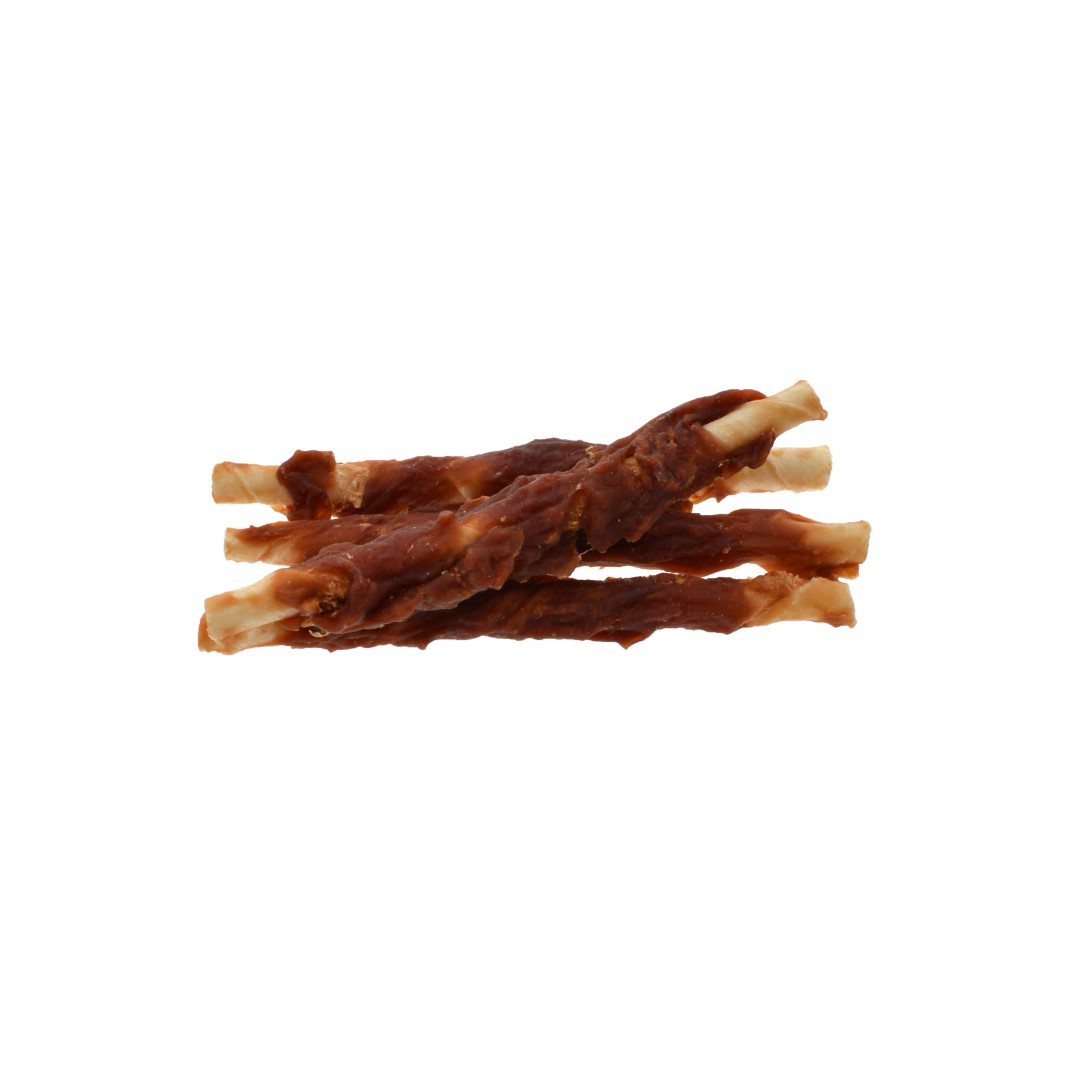 Rawhide stick met eend12cmBulk